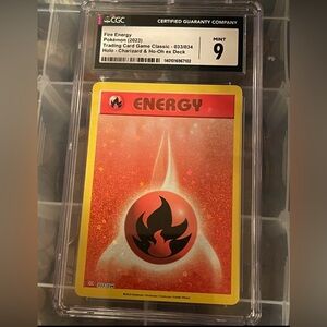 Pokemon Fire Energy Card with Red and Yellow Design